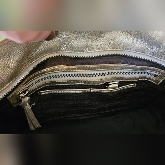 CELINE Authentic Bittersweet Gold Metallic Leather Shoulder Bag Puse Hobo Italy - Picture 11 of 16